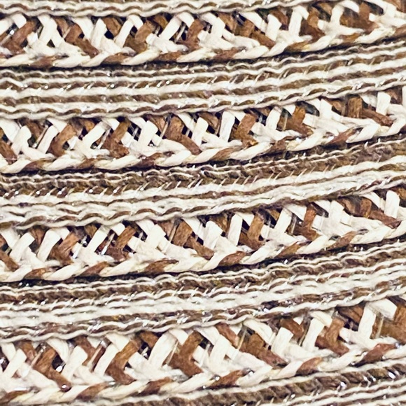 🌟2xHP🌟NWOT Marled Brown & Cream Floral Straw Hat - Picture 10 of 10